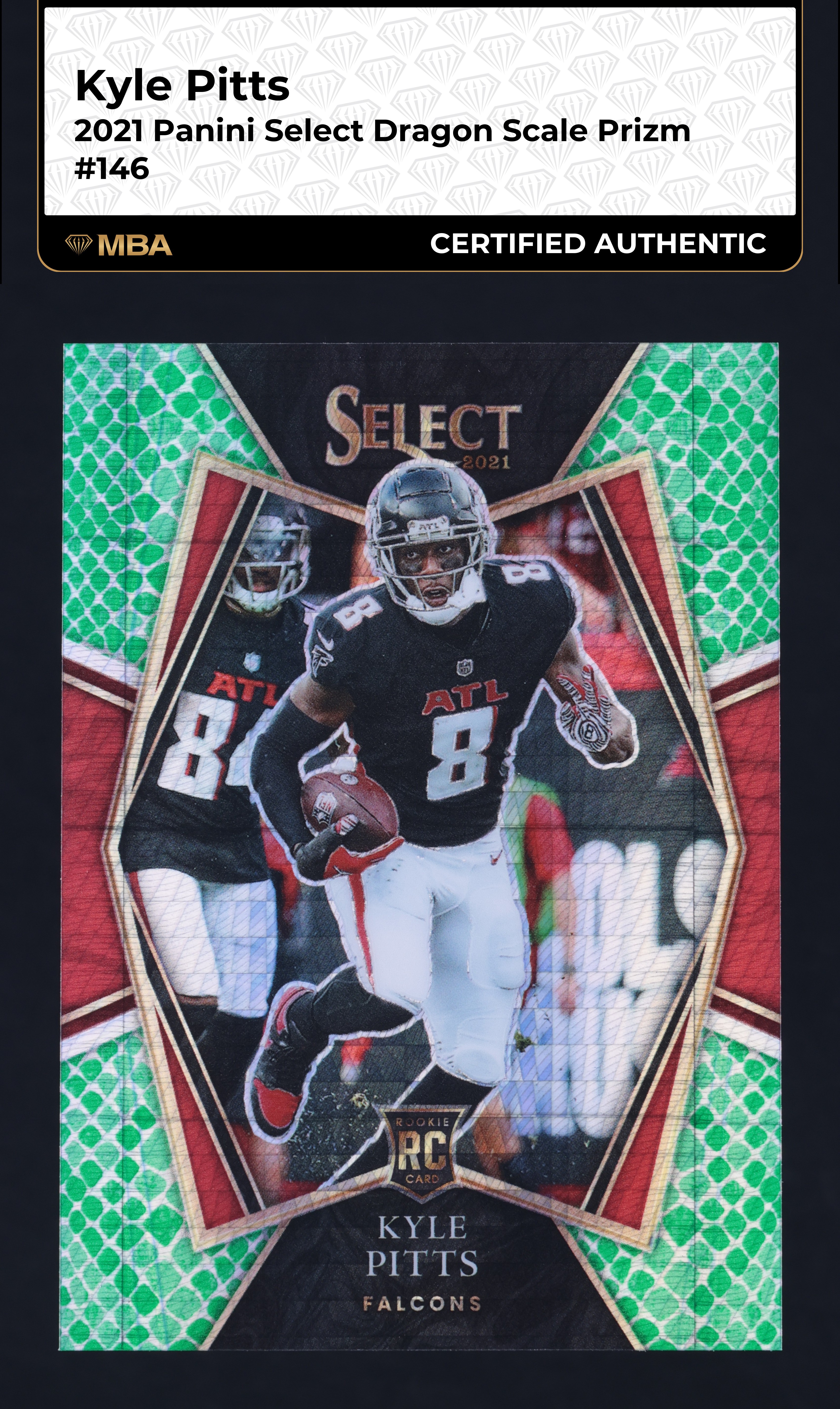 2021 Select Premier Level Dragon Scale Prizm Kyle Pitts ROOKIE /89 #146 MBA AUTH
