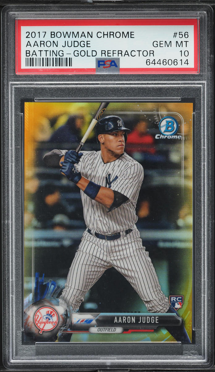 2017 Bowman Chrome Gold Refractor Aaron Judge ROOKIE /50 #56 PSA 10 GEM MINT