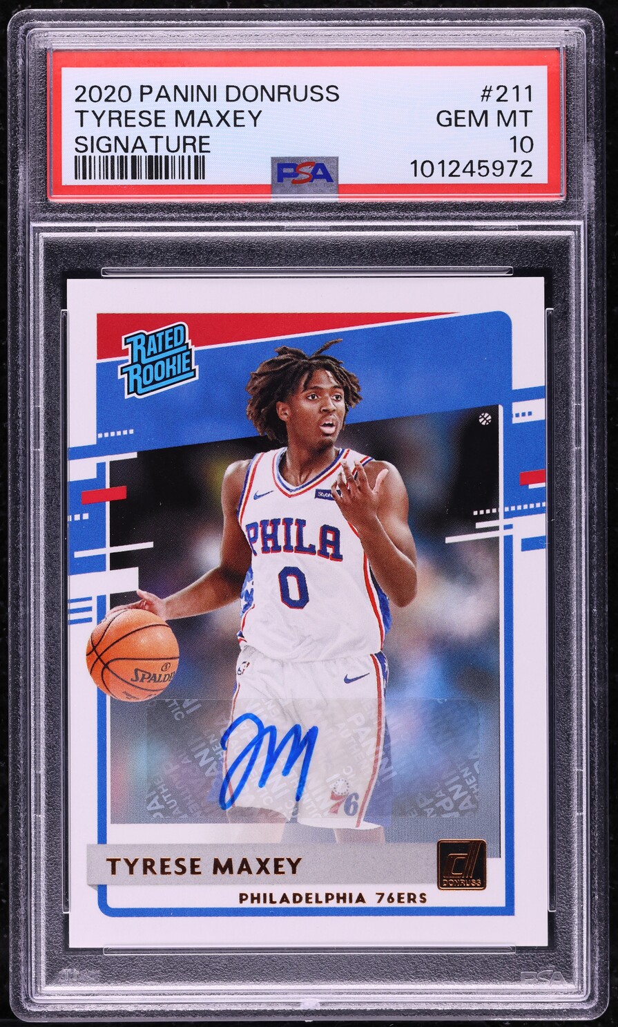 2020 Donruss Signature Tyrese Maxey ROOKIE AUTO #211 PSA 10 GEM MINT