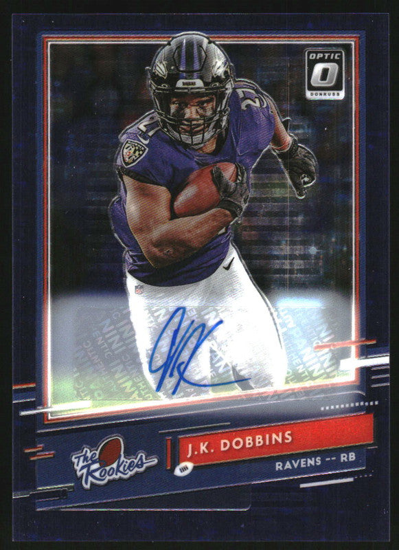 2020 Donruss Optic The Rookies Autographs Purple Stars J.K. Dobbins RC Auto /25