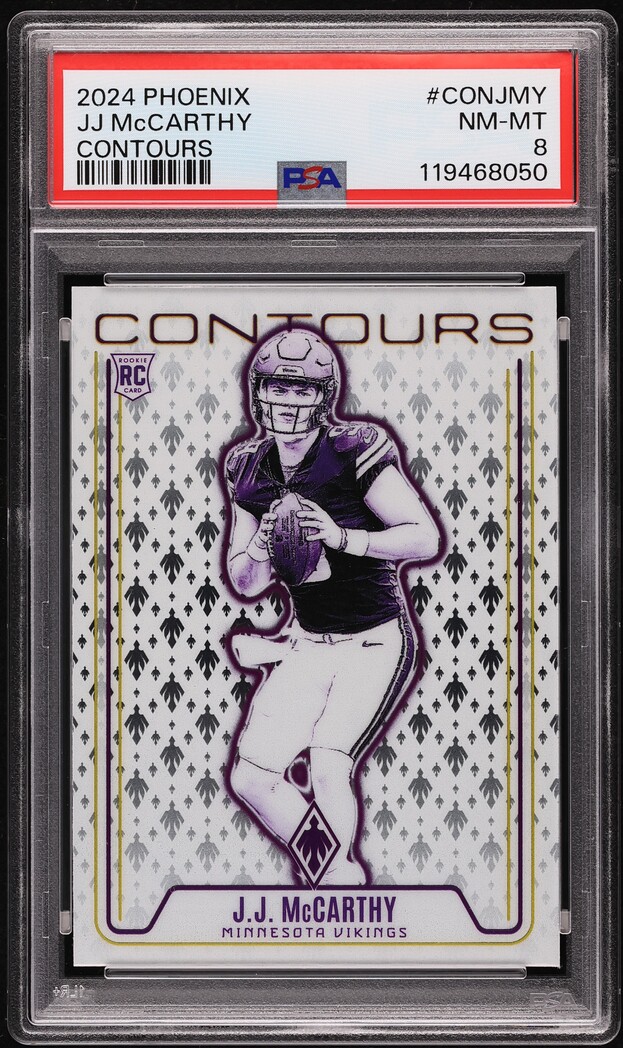 2024 Panini Phoenix Contours Jj McCarthy ROOKIE #CONJMY PSA 8 NM-MT