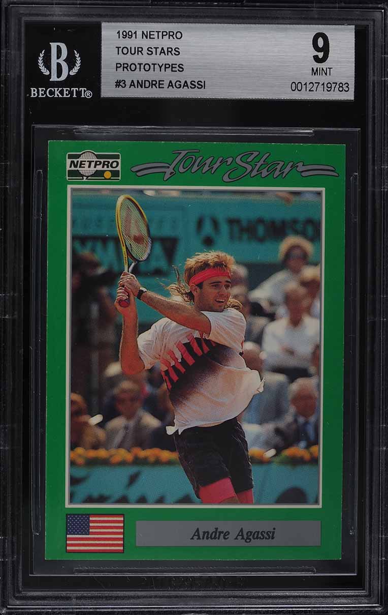 1991 Netpro Tour Stars Prototypes Andre Agassi ROOKIE #3 BGS 9 MINT