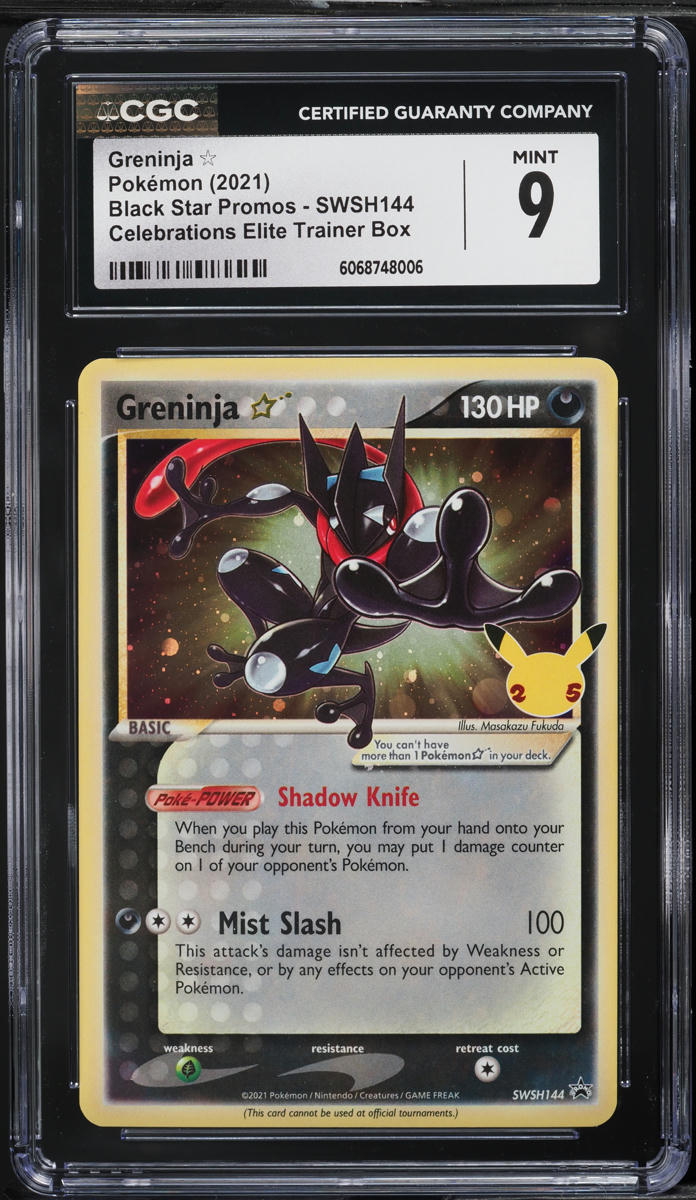 2021 Pokemon SWSH Black Star Promo Celebrations Greninja Gold Star #144 CGC 9