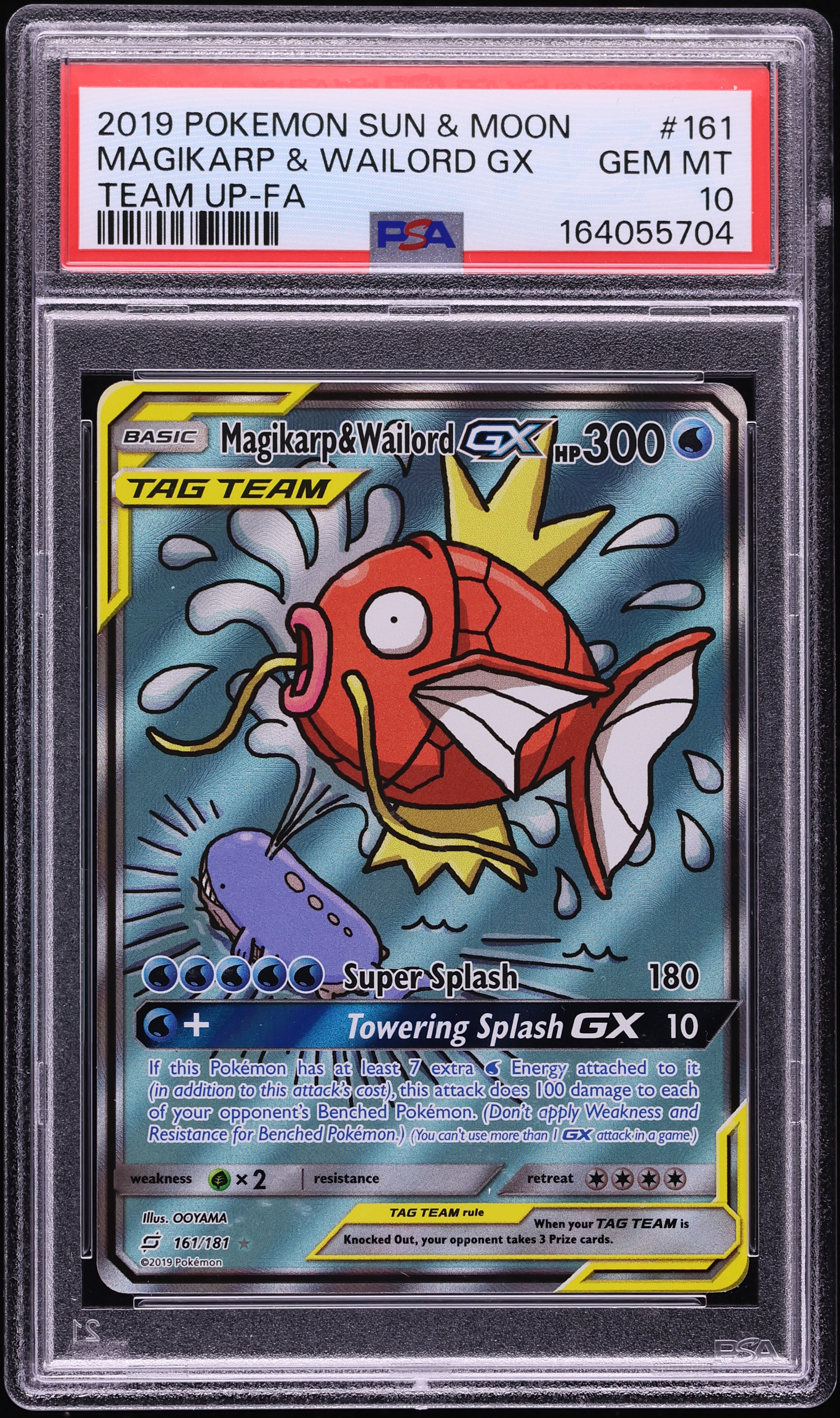 2019 Pokemon Sun & Moon Team Up Alt Art Magikarp & Wailord GX #161 PSA 10 GEM MINT