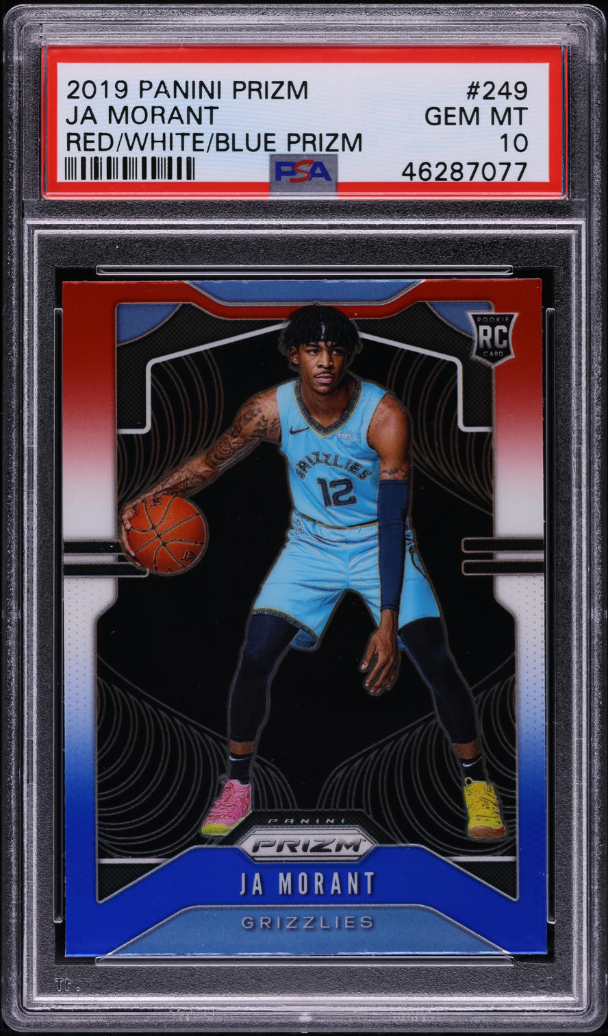 2019 Panini Prizm Red White Blue Ja Morant ROOKIE #249 PSA 10 GEM MINT