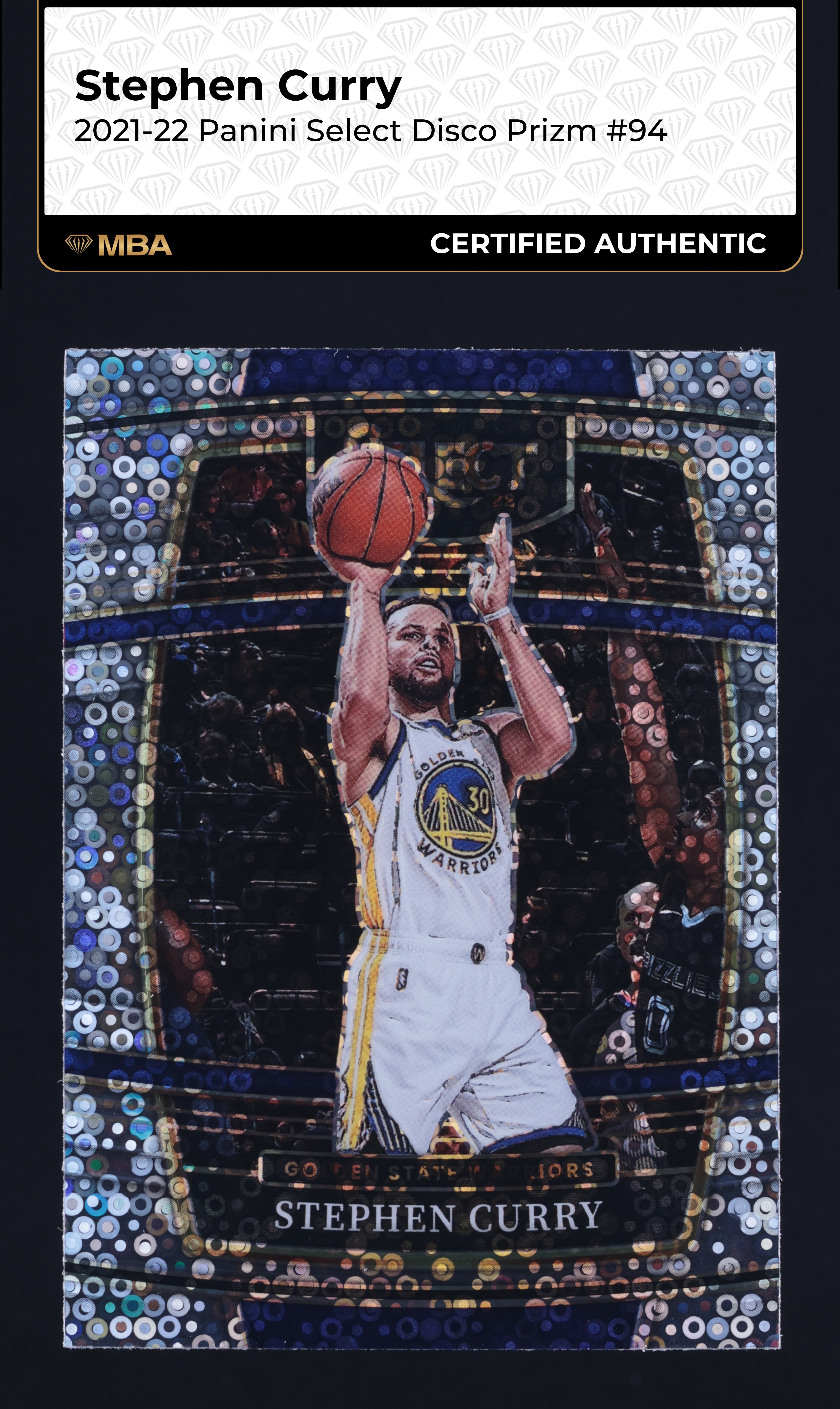 2021 Select Concourse Disco Prizm Stephen Curry #94 MBA AUTH