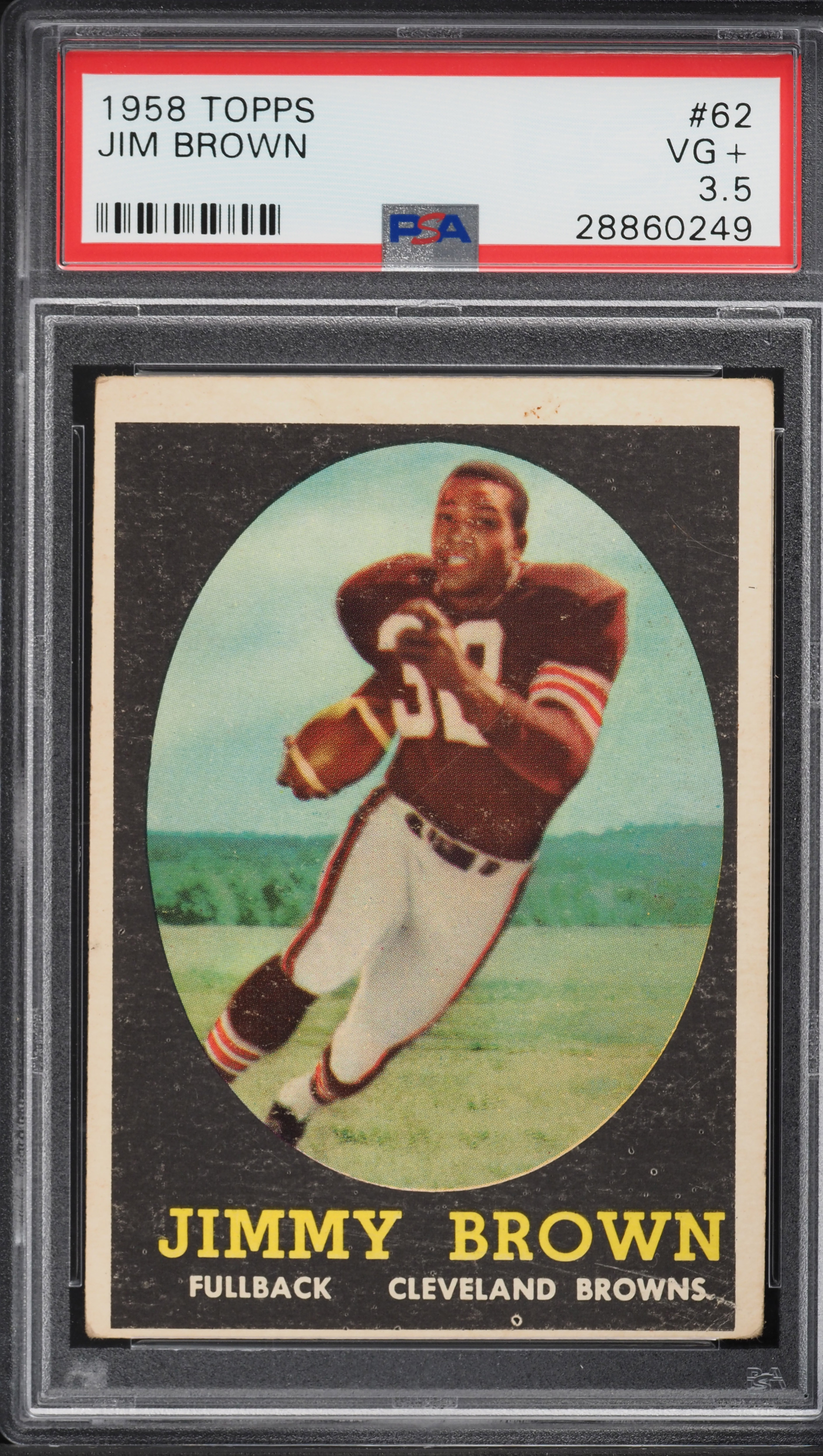 1958 Topps Football Jim Brown ROOKIE #62 PSA 3.5 VG+