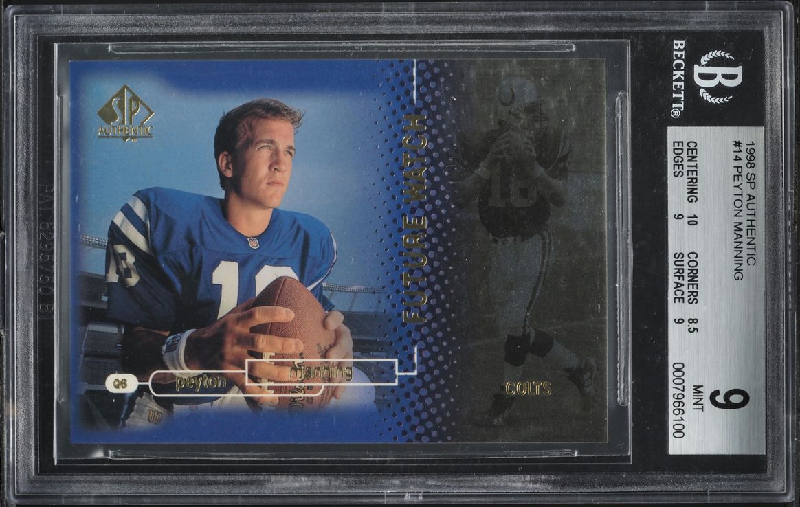 1998 SP Authentic Peyton Manning ROOKIE /2000 #14 BGS 9 MINT