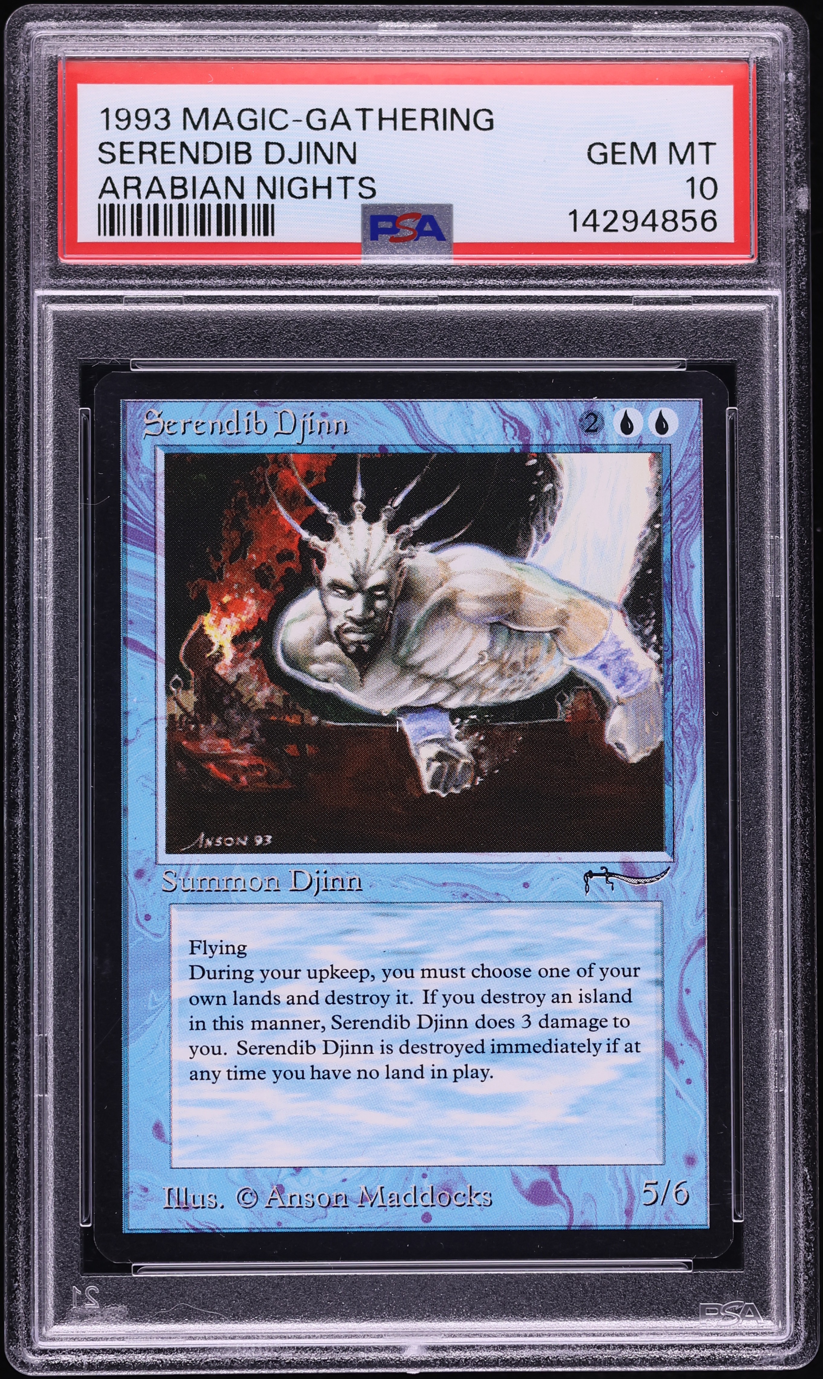 1993 Magic The Gathering MTG Arabian Nights Serendib Djinn PSA 10 GEM MINT
