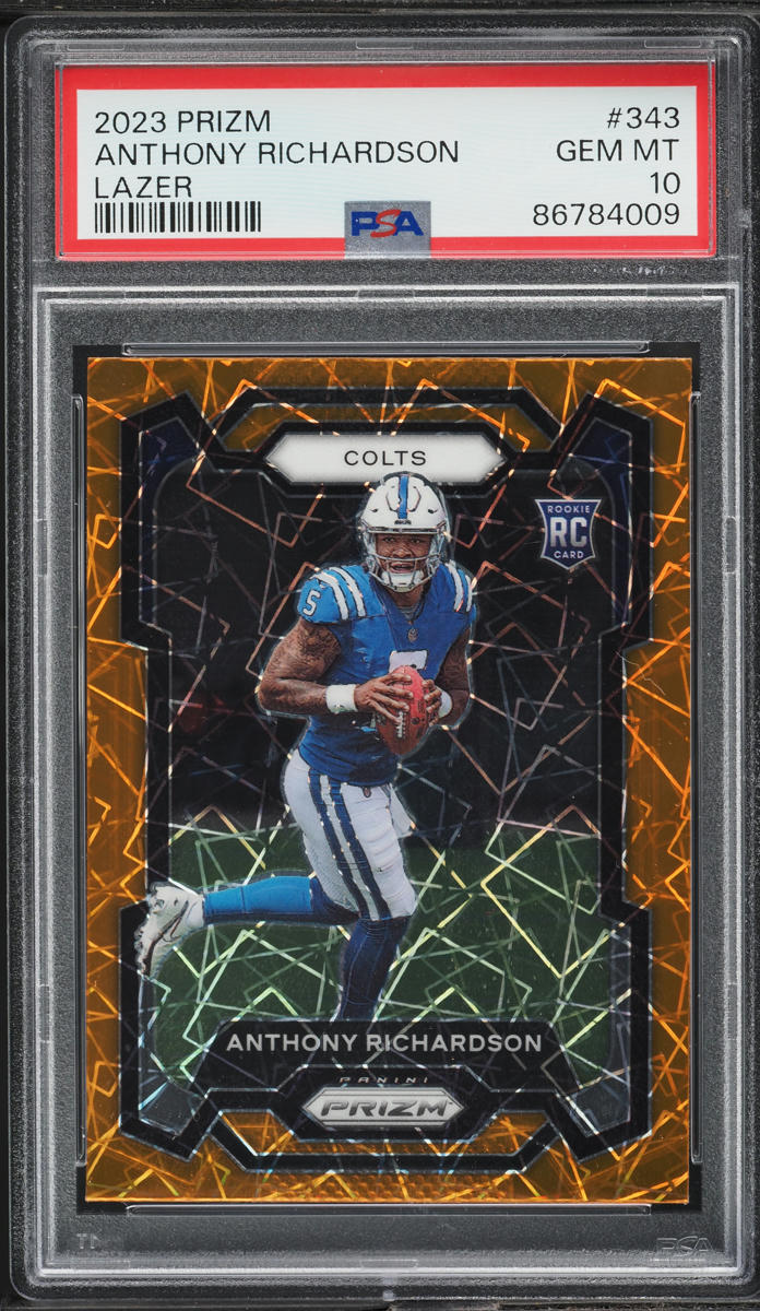 2023 Panini Prizm Lazer Anthony Richardson ROOKIE #343 PSA 10 GEM MINT
