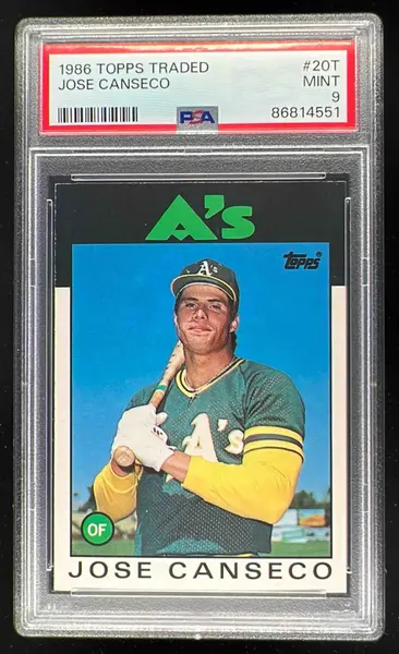 1986 Topps Traded #20T Jose Canseco RC PSA 9