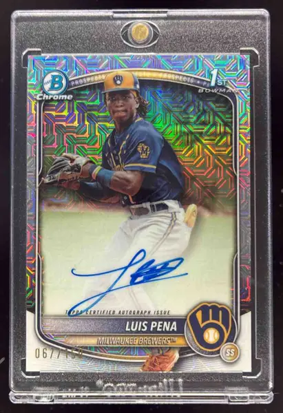 2025 Bowman Chrome Autograph HTA Choice Refractor #CPA-LP Luis Pena RC Auto /150