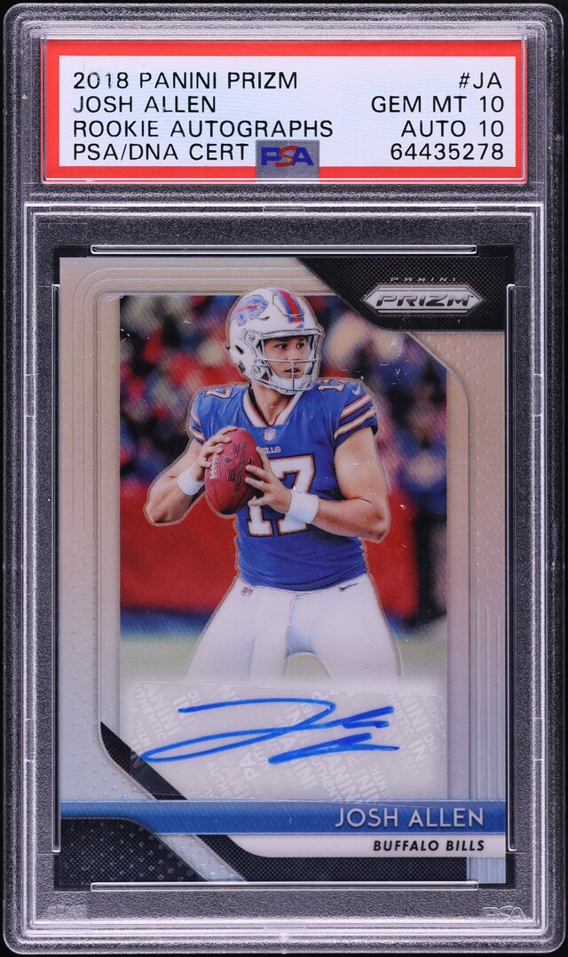 2018 Panini Prizm Silver Josh Allen ROOKIE AUTO DNA 10 #JA PSA 10 GEM MINT