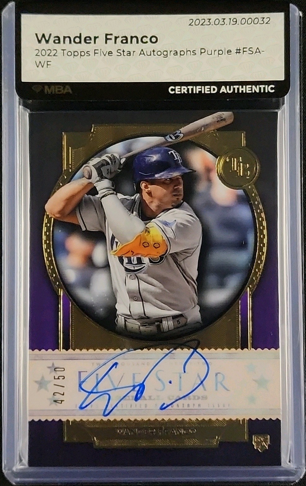 2022 Topps Five Star Purple Wander Franco ROOKIE AUTO /50 #FSA-WF MBA AUTH
