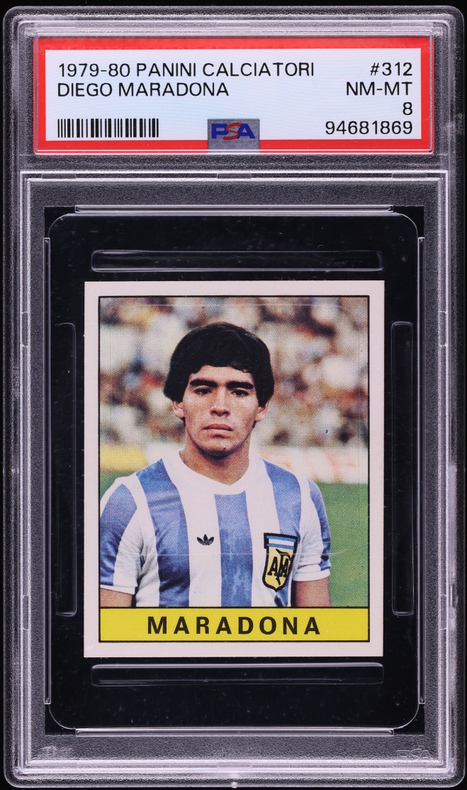1979 Panini Calciatori Soccer Diego Maradona ROOKIE #312 PSA 8 NM-MT