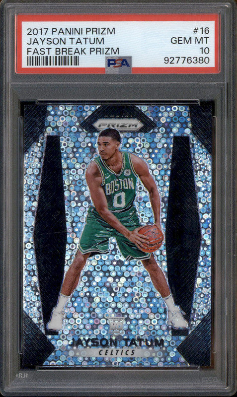 2017 Panini Prizm Fast Break #16 Jayson Tatum RC Rookie PSA 10