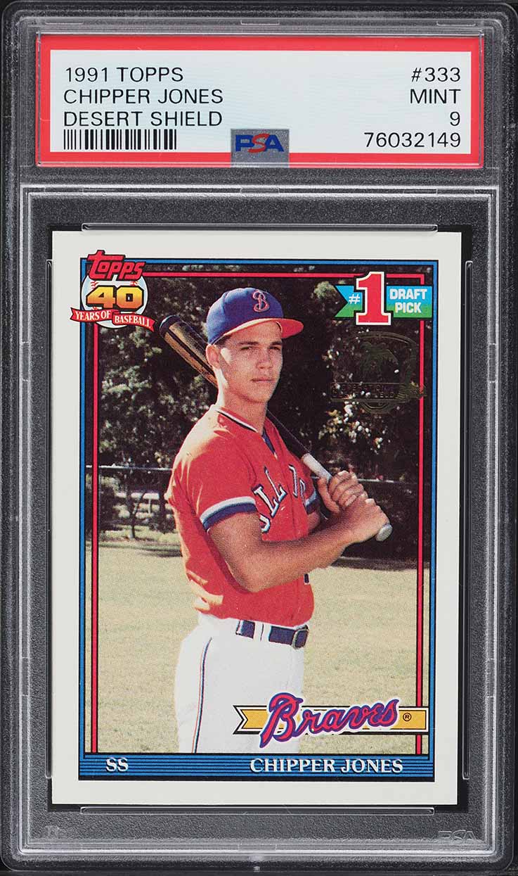 1991 Topps Desert Shield Chipper Jones ROOKIE #333 PSA 9 MINT