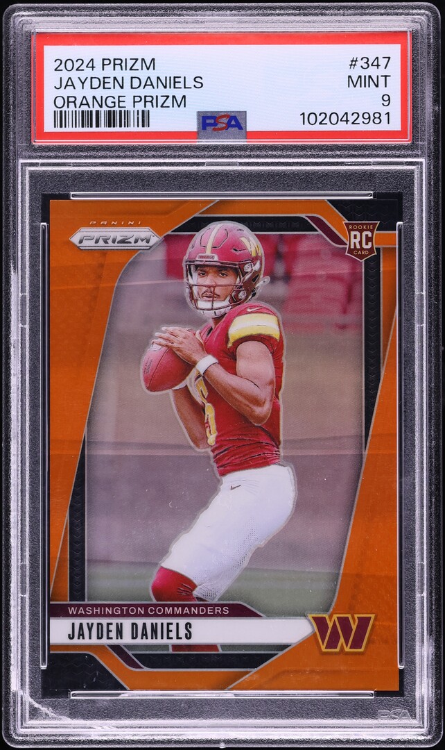2024 Panini Prizm Orange Jayden Daniels ROOKIE /249 #347 PSA 9 MINT