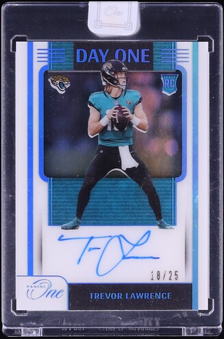2021 Panini One Day One Blue Trevor Lawrence ROOKIE AUTO /25 #101