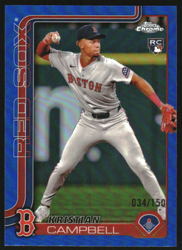 2025 Topps Chrome Blue Refractor #171 Kristian Campbell RC /150