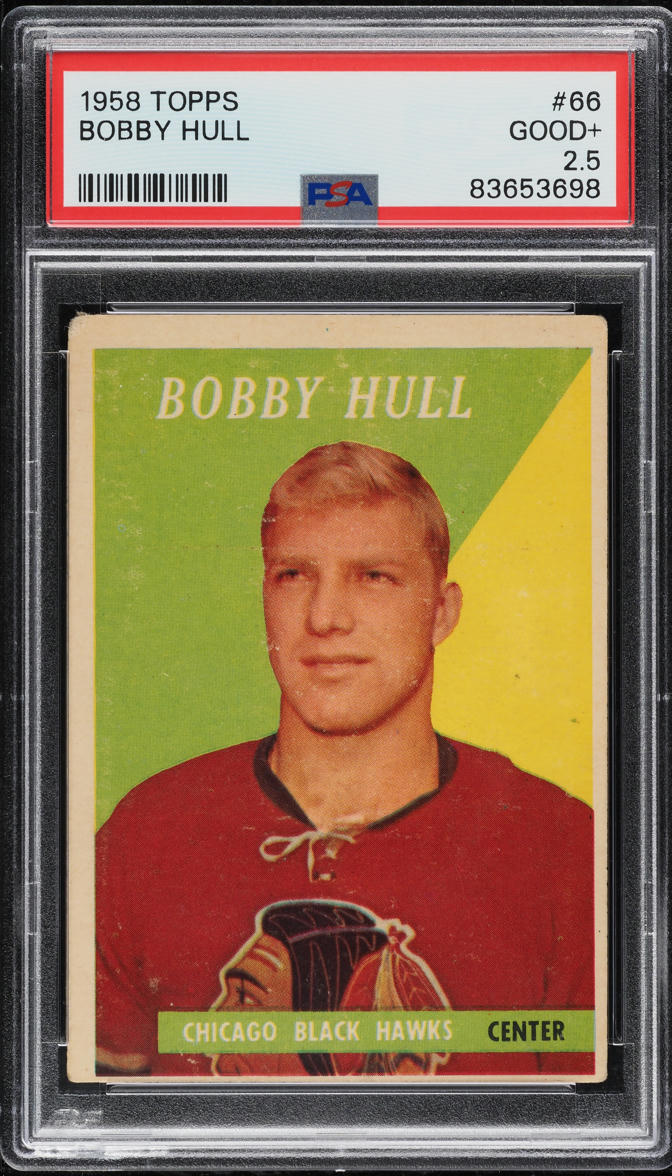 1958 Topps Hockey Bobby Hull ROOKIE #66 PSA 2.5 GD+