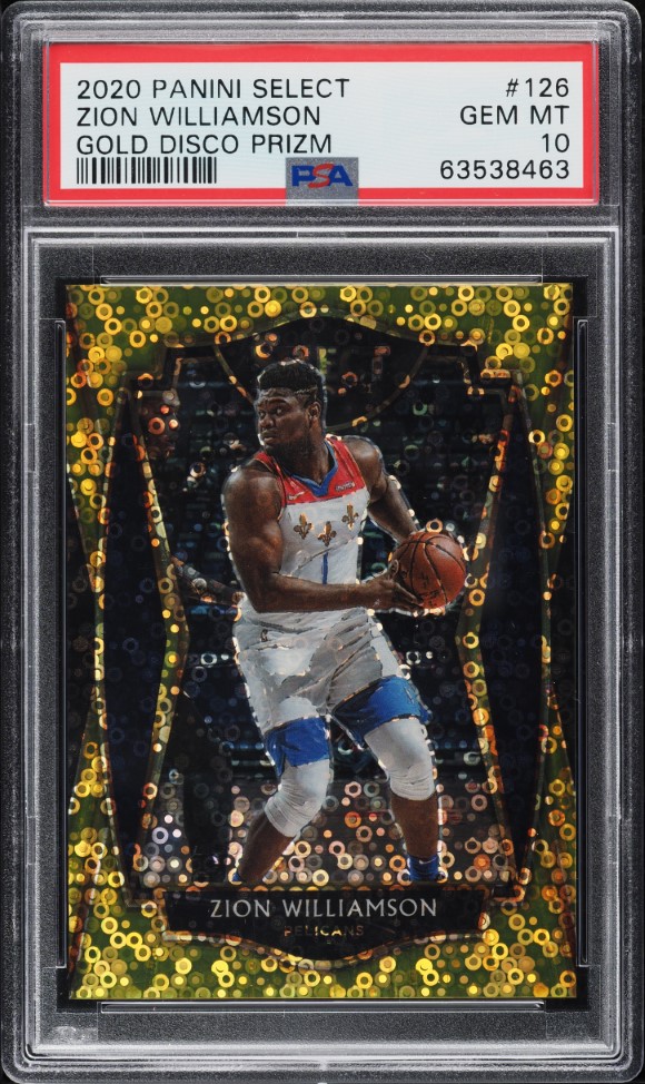 2020 Select Premier Level Gold Disco Prizm Zion Williamson /10 #126 PSA 10 GEM
