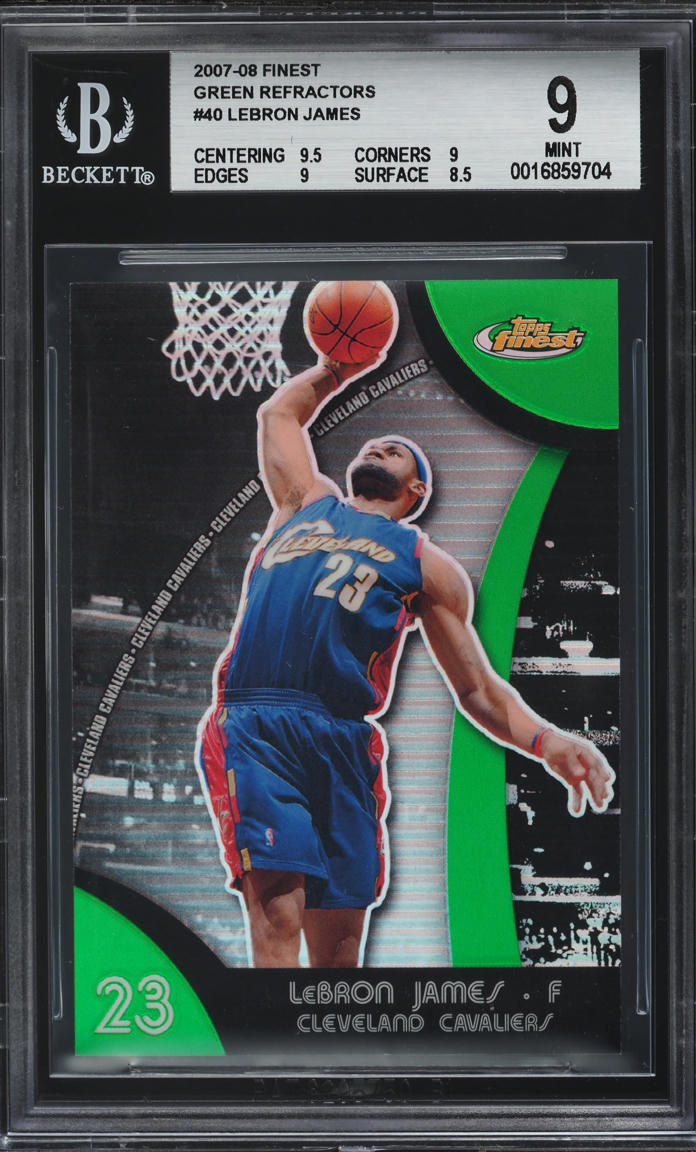2007 Finest Green Refractor LeBron James /149 #40 BGS 9 MINT