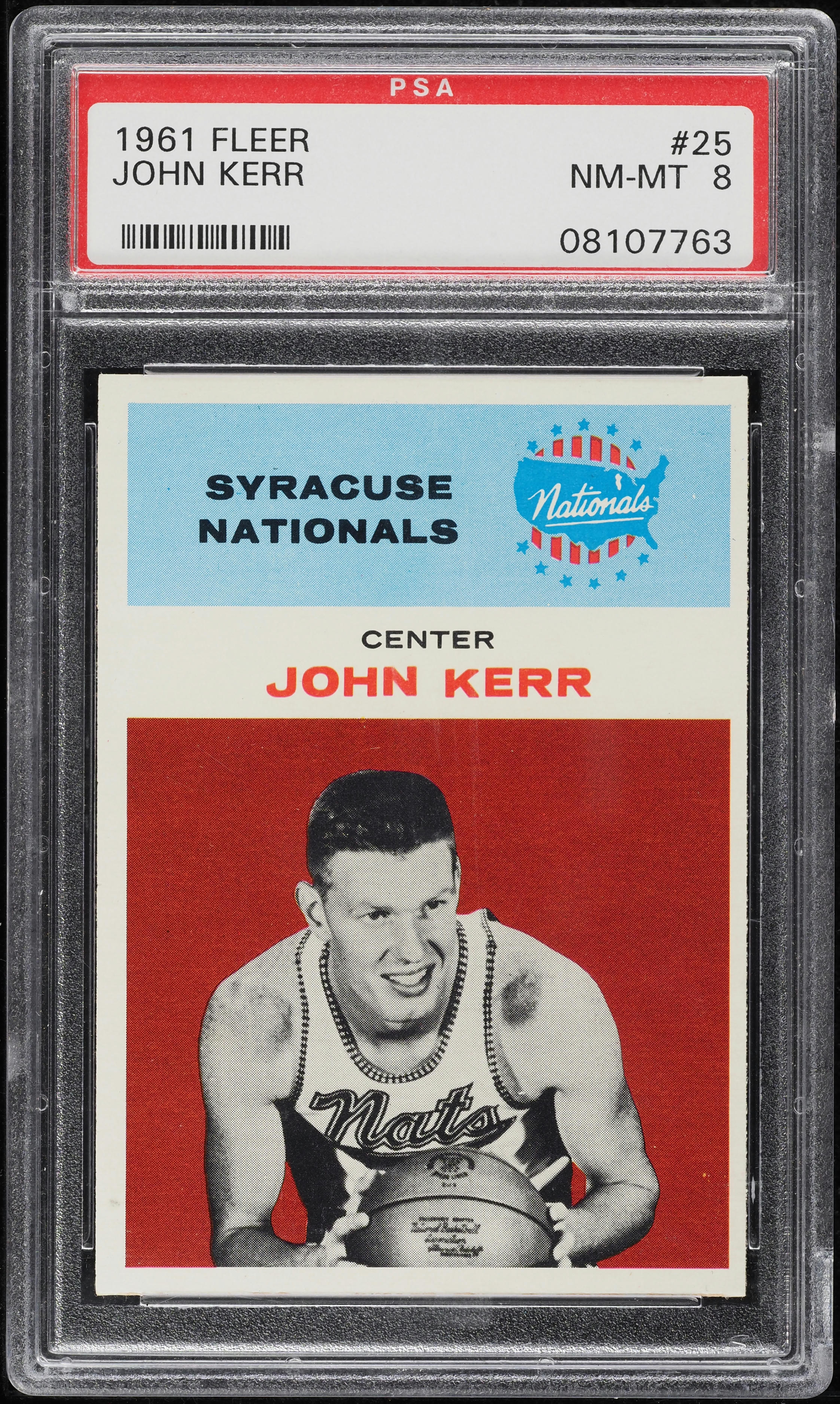 1961 Fleer Basketball John Kerr #25 PSA 8 NM-MT