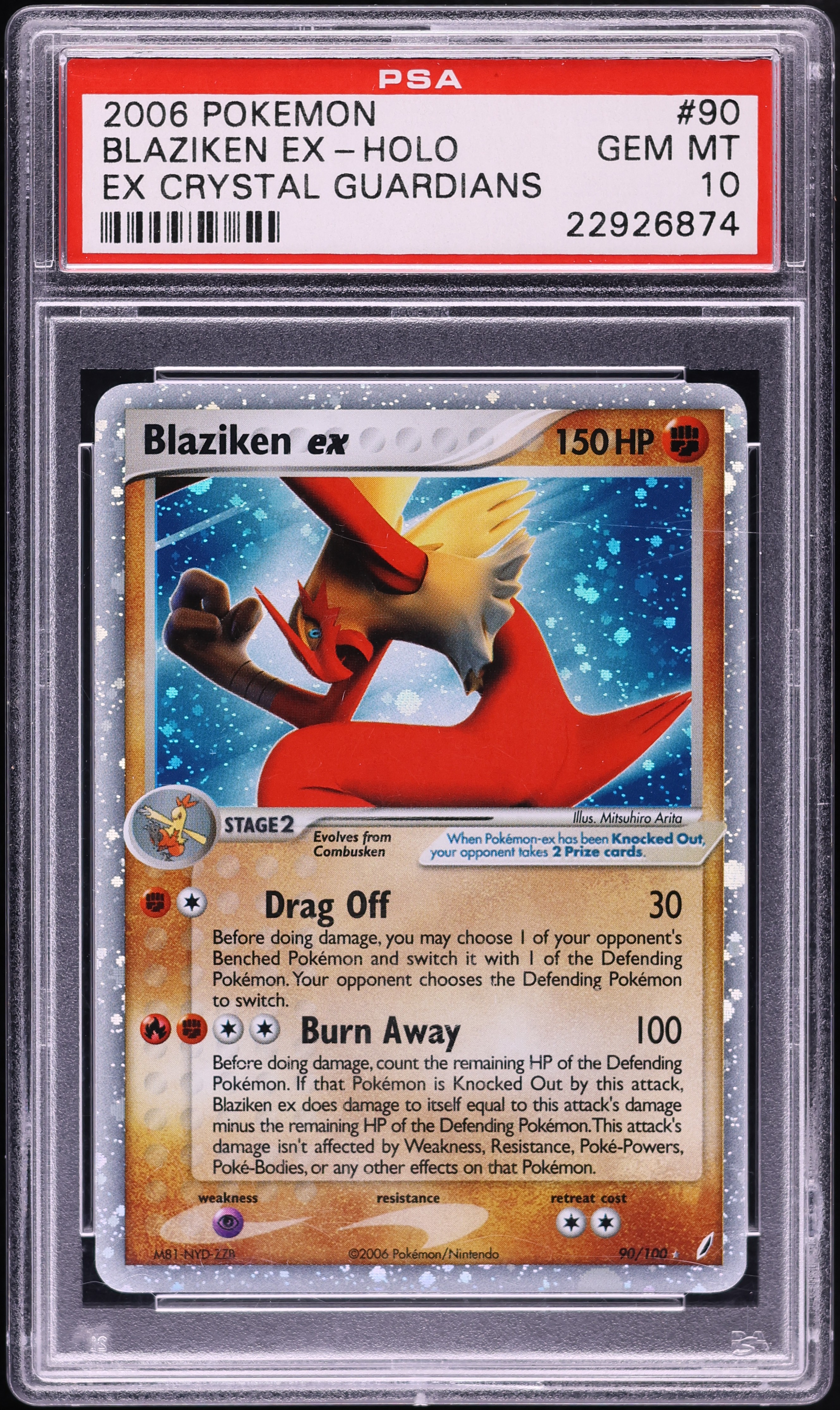 2006 Pokemon EX Crystal Guardians Holo Blaziken Ex #90 PSA 10 GEM MINT