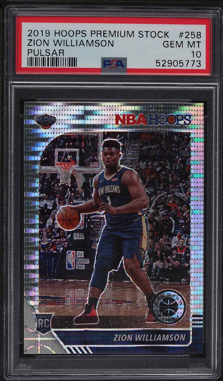 2019 Hoops Premium Stock Pulsar Zion Williamson ROOKIE RC #258 PSA 10 GEM MINT