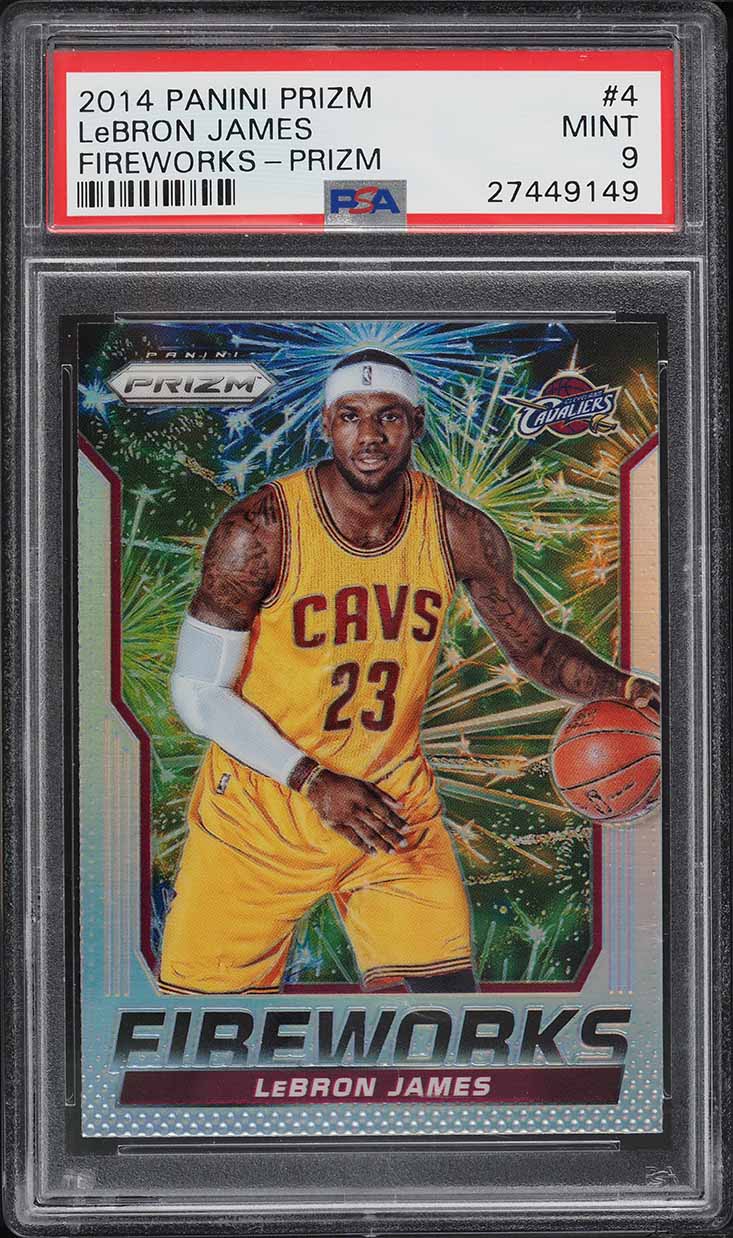 2014 Panini Prizm Fireworks Silver LeBron James #4 PSA 9 MINT