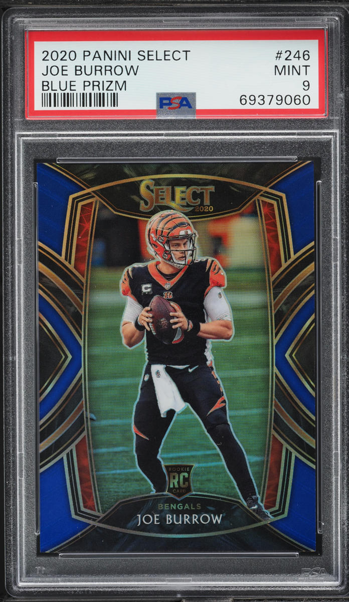 2020 Select Club Level Blue Prizm Joe Burrow ROOKIE /75 #246 PSA 9 MINT