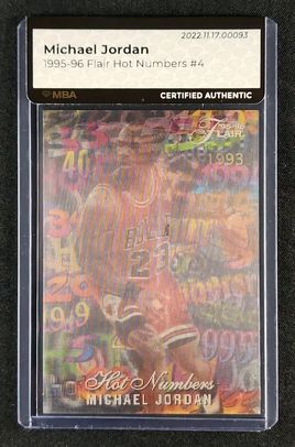 1995 Flair Hot Numbers Michael Jordan #4 MBA AUTH