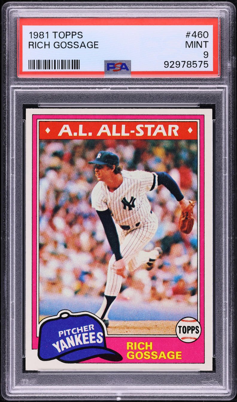 1981 Topps Rich Gossage ALL STAR #460 PSA 9 MINT