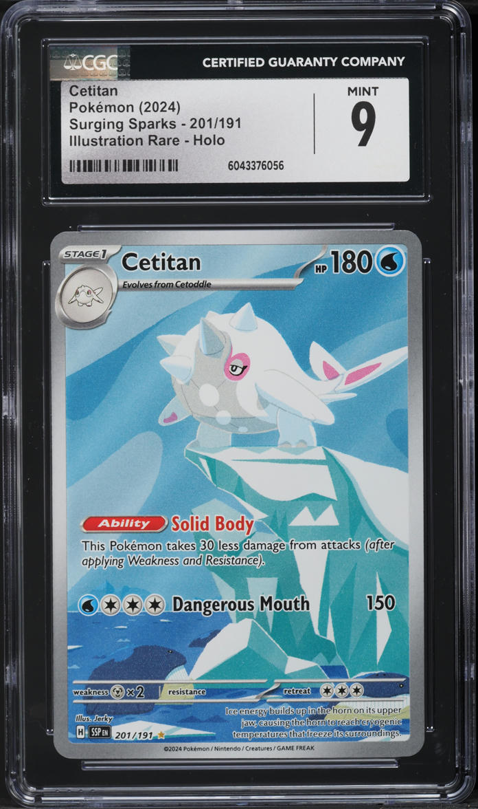 2024 Pokemon Scarlet & Violet Surging Sparks IR Cetitan #201 CGC 9 MINT