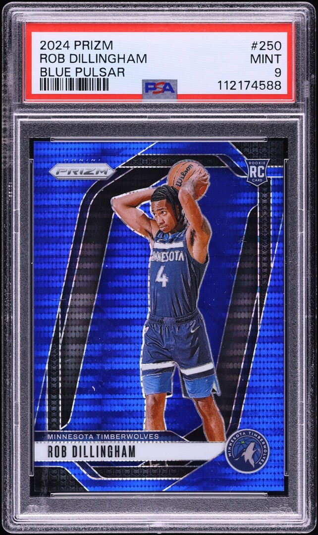 2024 Panini Prizm Blue Pulsar Rob Dillingham ROOKIE /99 #250 PSA 9 MINT
