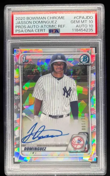 2020 Bowman Chrome Atomic Refractor #CPA-JDO Jasson Dominguez Auto /100 PSA 10