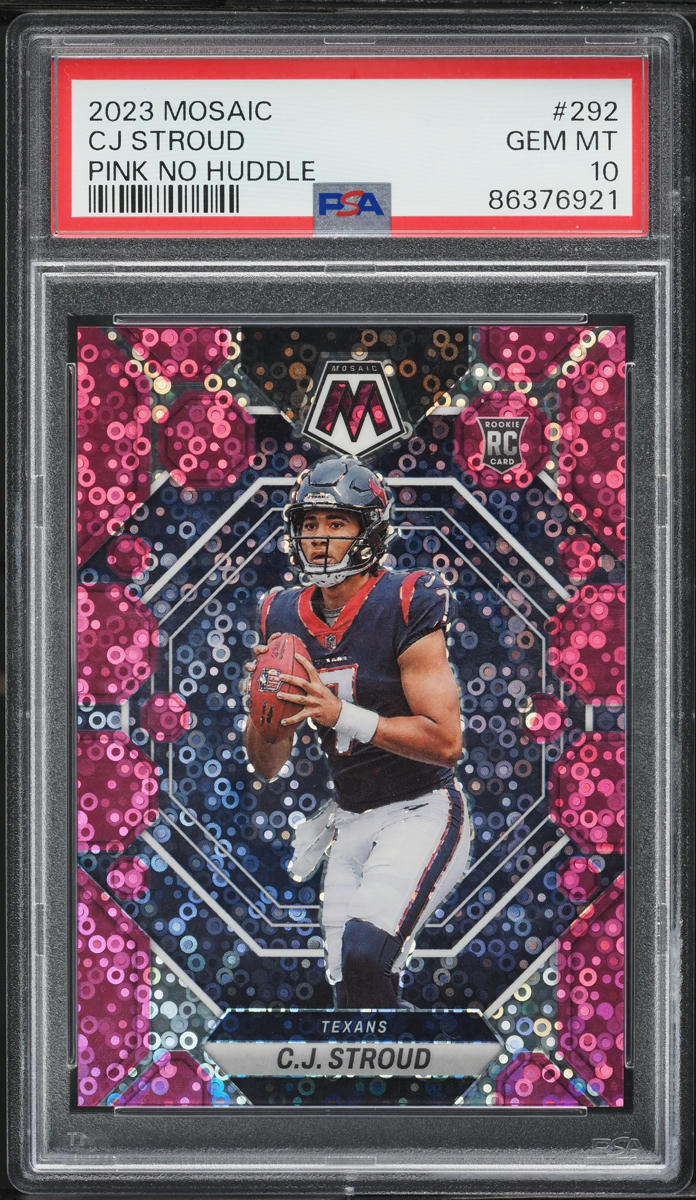 2023 Panini Mosaic Pink No Huddle CJ Stroud ROOKIE /20 #292 PSA 10 GEM MINT
