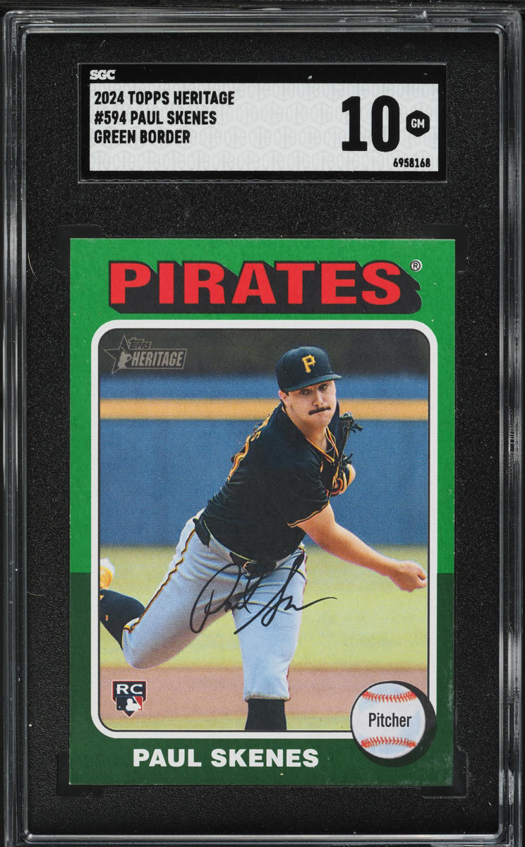 2024 Topps Heritage Green Border Paul Skenes ROOKIE #594 SGC 10 GEM MINT
