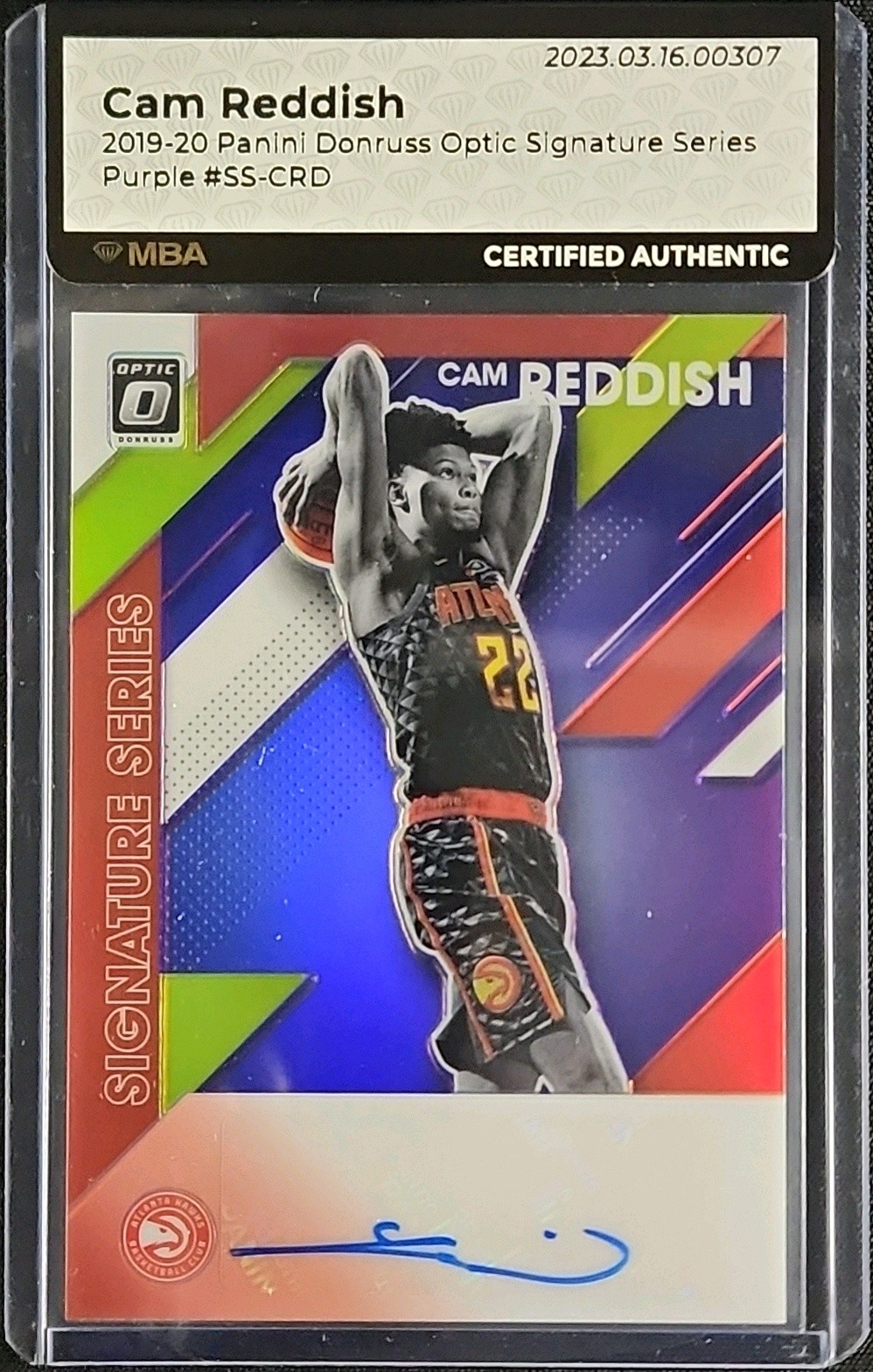 2019 Donruss Optic Signature Series Purple Cam Reddish ROOKIE AUTO MBA AUTH