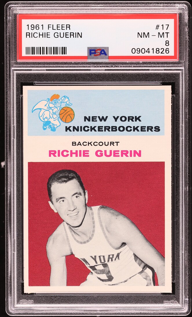 1961 Fleer Basketball Richie Guerin #17 PSA 8 NM-MT