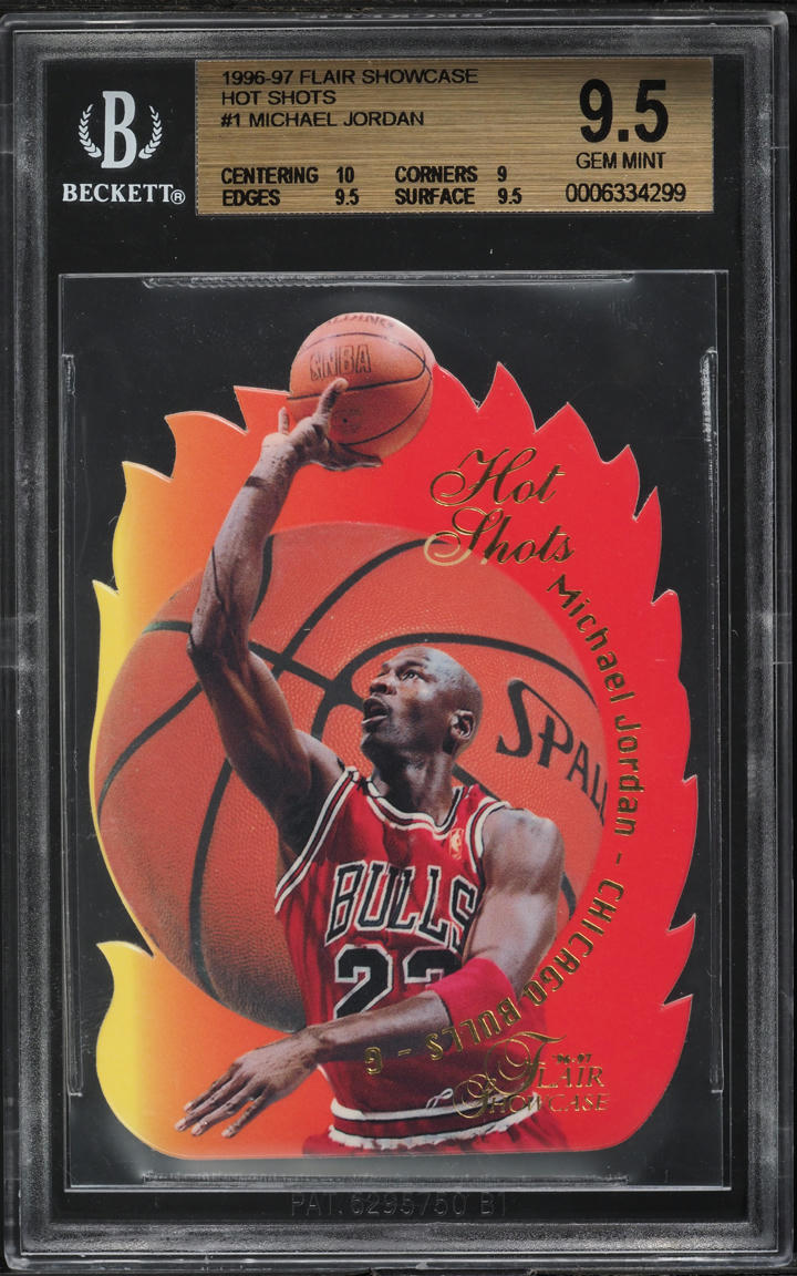 1996 Flair Showcase Hot Shots Die-Cut Michael Jordan #1 BGS 9.5 GEM MINT