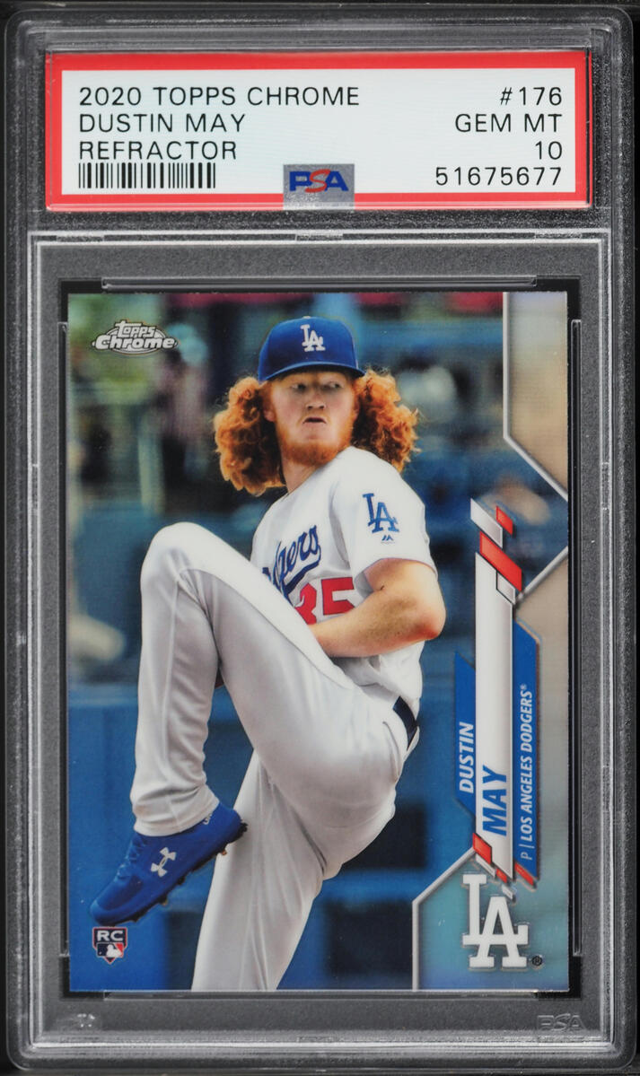 2020 Topps Chrome Refractor Dustin May ROOKIE #176 PSA 10 GEM MINT