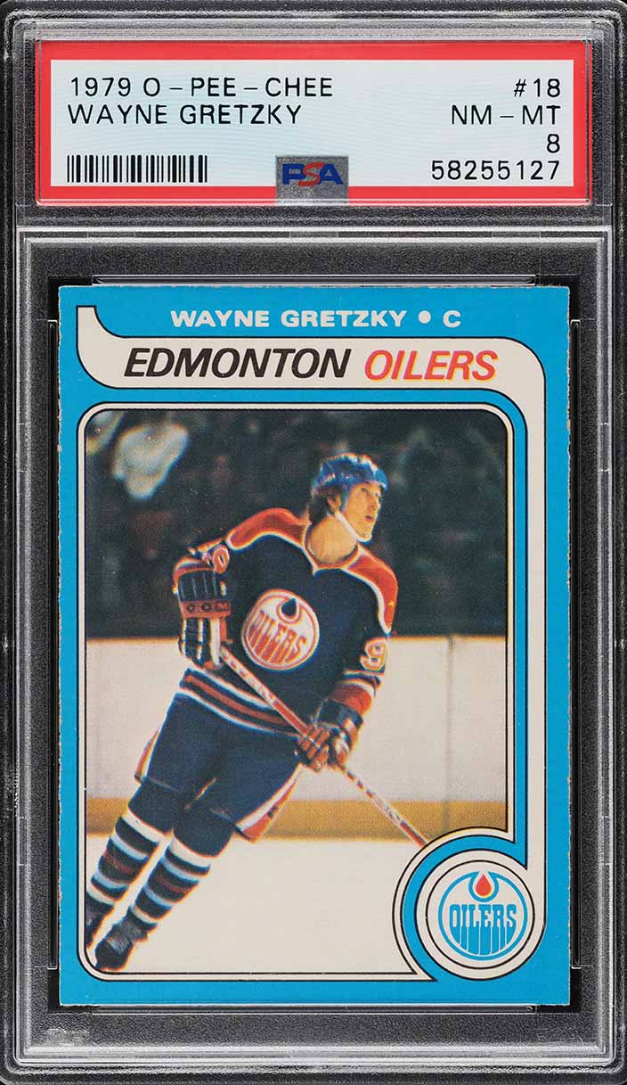 1979 O-Pee-Chee Hockey Wayne Gretzky ROOKIE #18 PSA 8 NM-MT