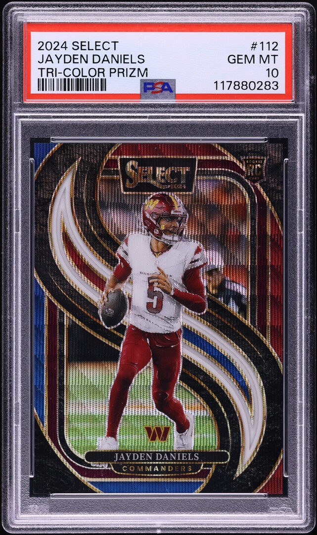 2024 Select Tri-Color Prizm Jayden Daniels ROOKIE /249 #112 PSA 10 GEM MINT