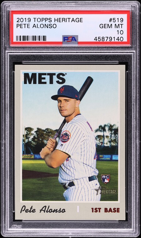 2019 Topps Heritage Pete Alonso ROOKIE #519 PSA 10 GEM MINT
