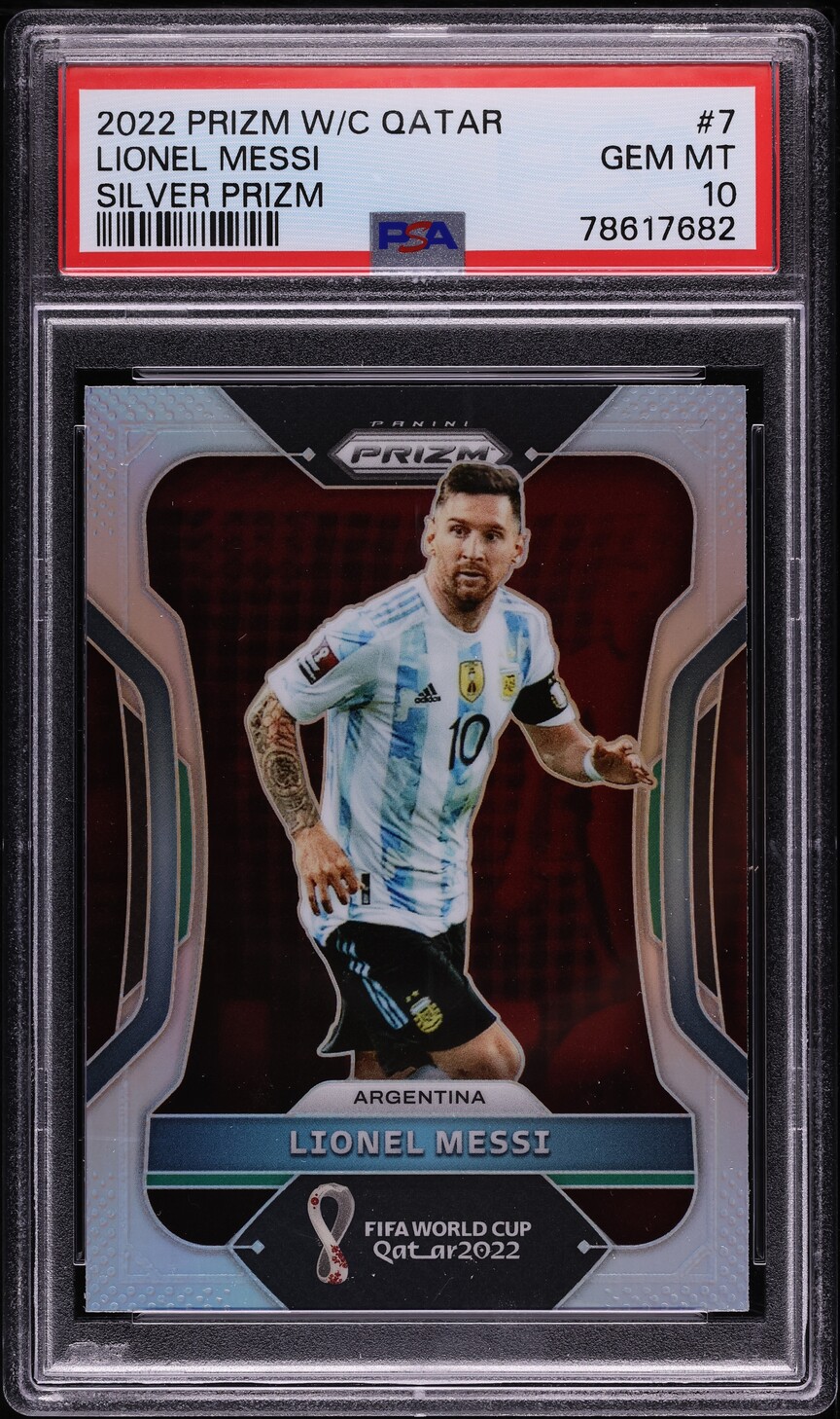 2022 Panini Prizm FIFA World Cup Qatar Silver Lionel Messi #7 PSA 10 GEM MINT
