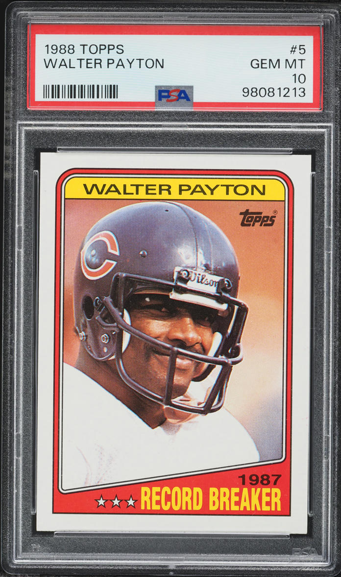 1988 Topps Football Walter Payton #5 PSA 10 GEM MINT