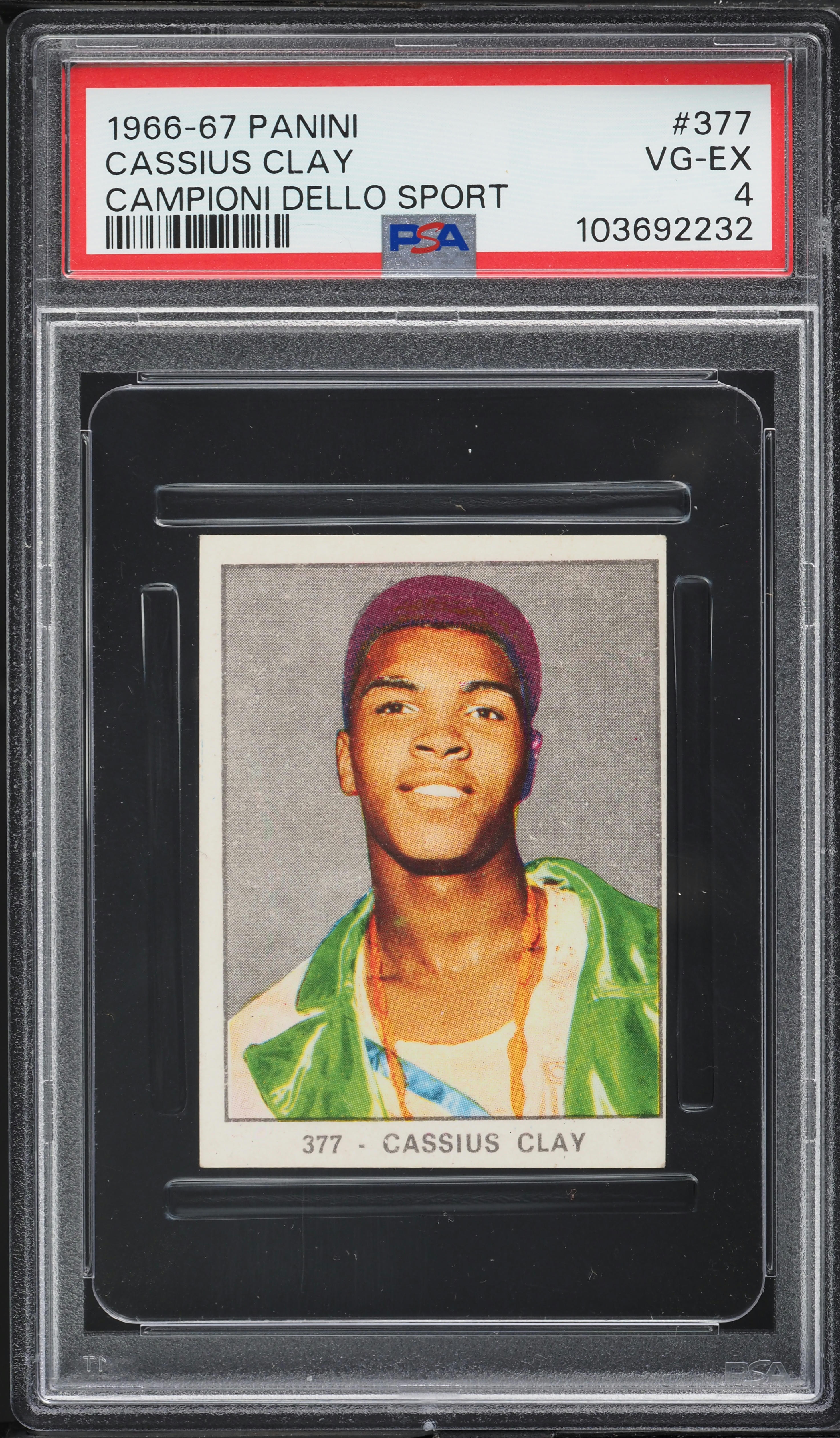 1966 Panini Campioni Dello Sport Cassius Clay Muhammad Ali #377 PSA 4 VGEX