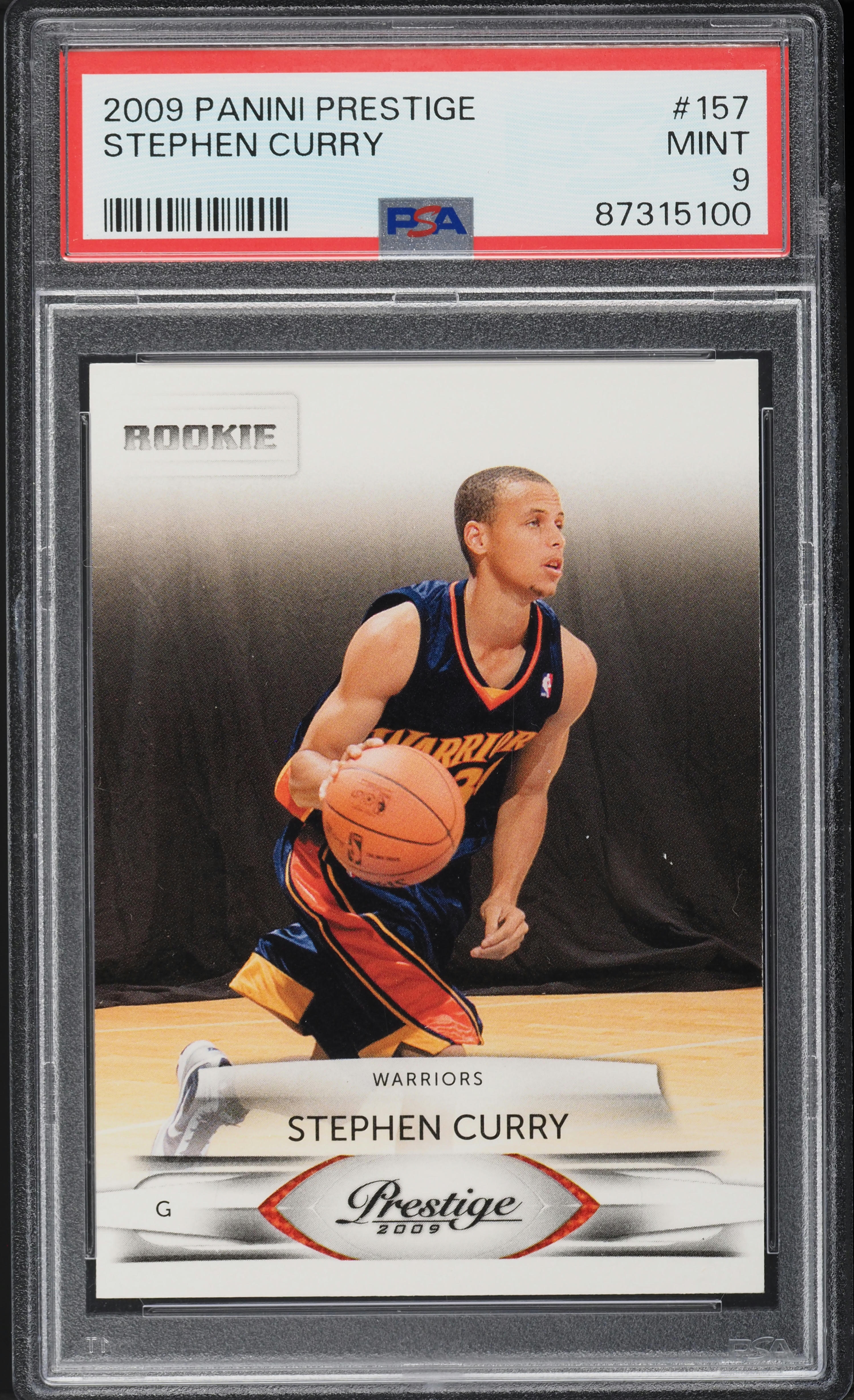 2009 Panini Prestige Stephen Curry ROOKIE #157 PSA 9 MINT